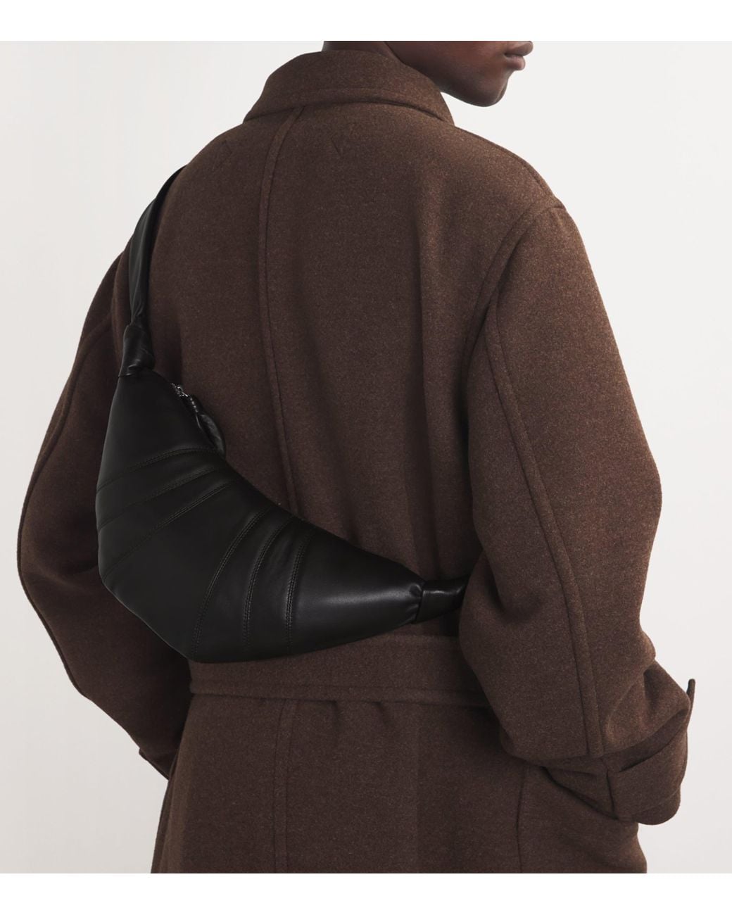 Lemaire Black Small Nappa Leather Croissant Bag for men