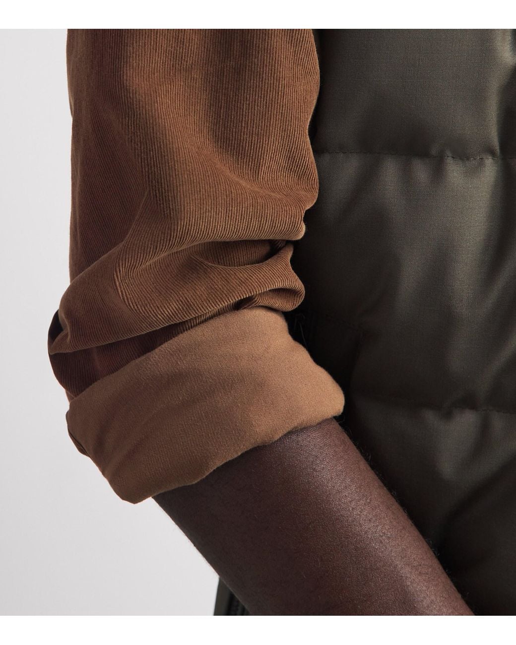 Canali Brown Cotton Corduroy Western Shirt for men