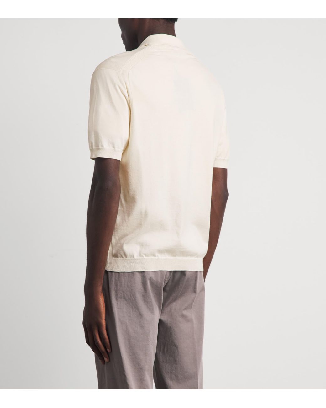 Paul & Shark White Silk-Cotton Polo Shirt for men