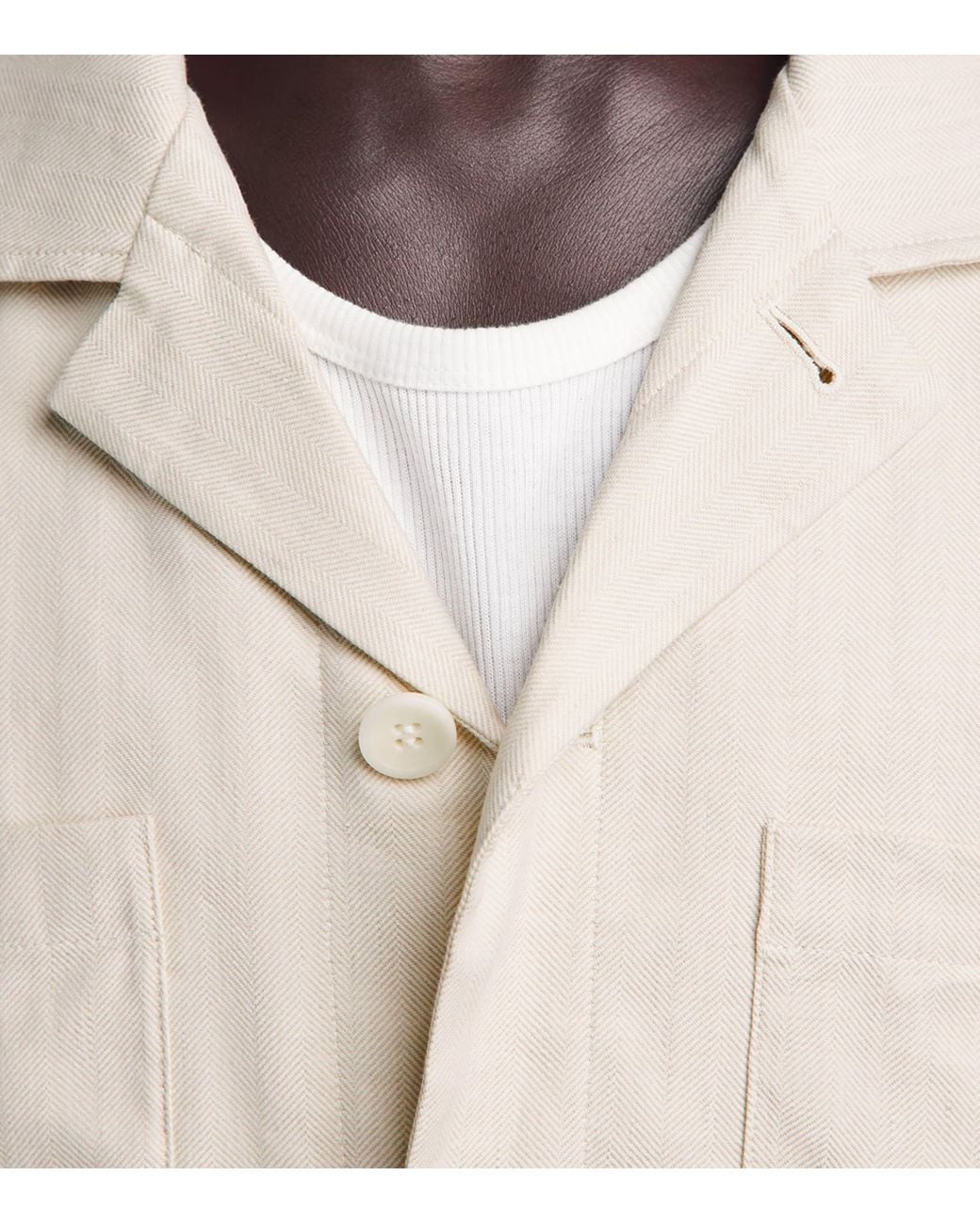 PAIGE White Herringbone Latigo Shirt for men