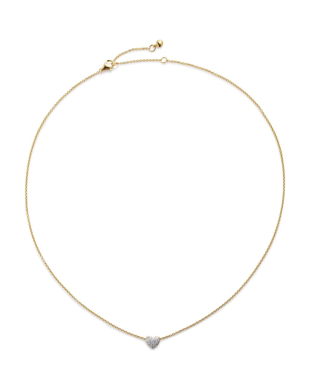 Monica Vinader Metallic Vermeil And Diamond Heart Necklace
