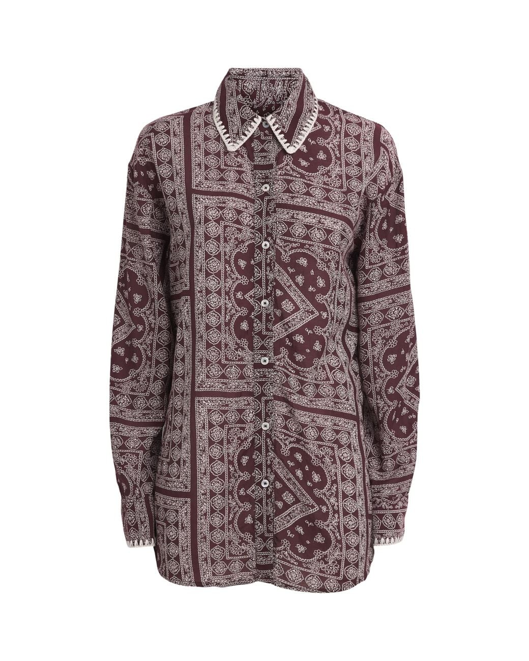 Veronica Beard Purple Paisley Print Lloyd Shirt