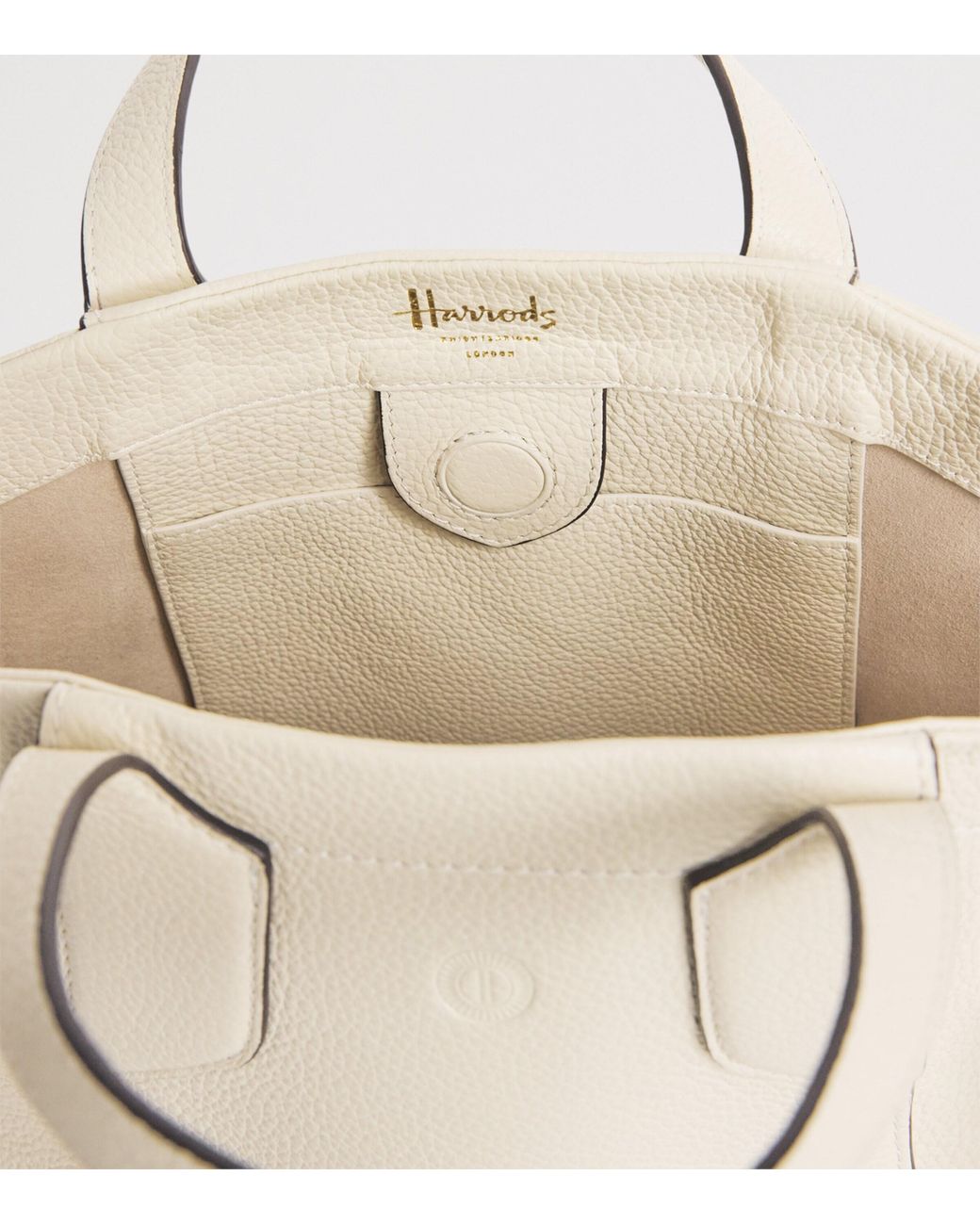Harrods Natural Small Leather Freya Tote Bag