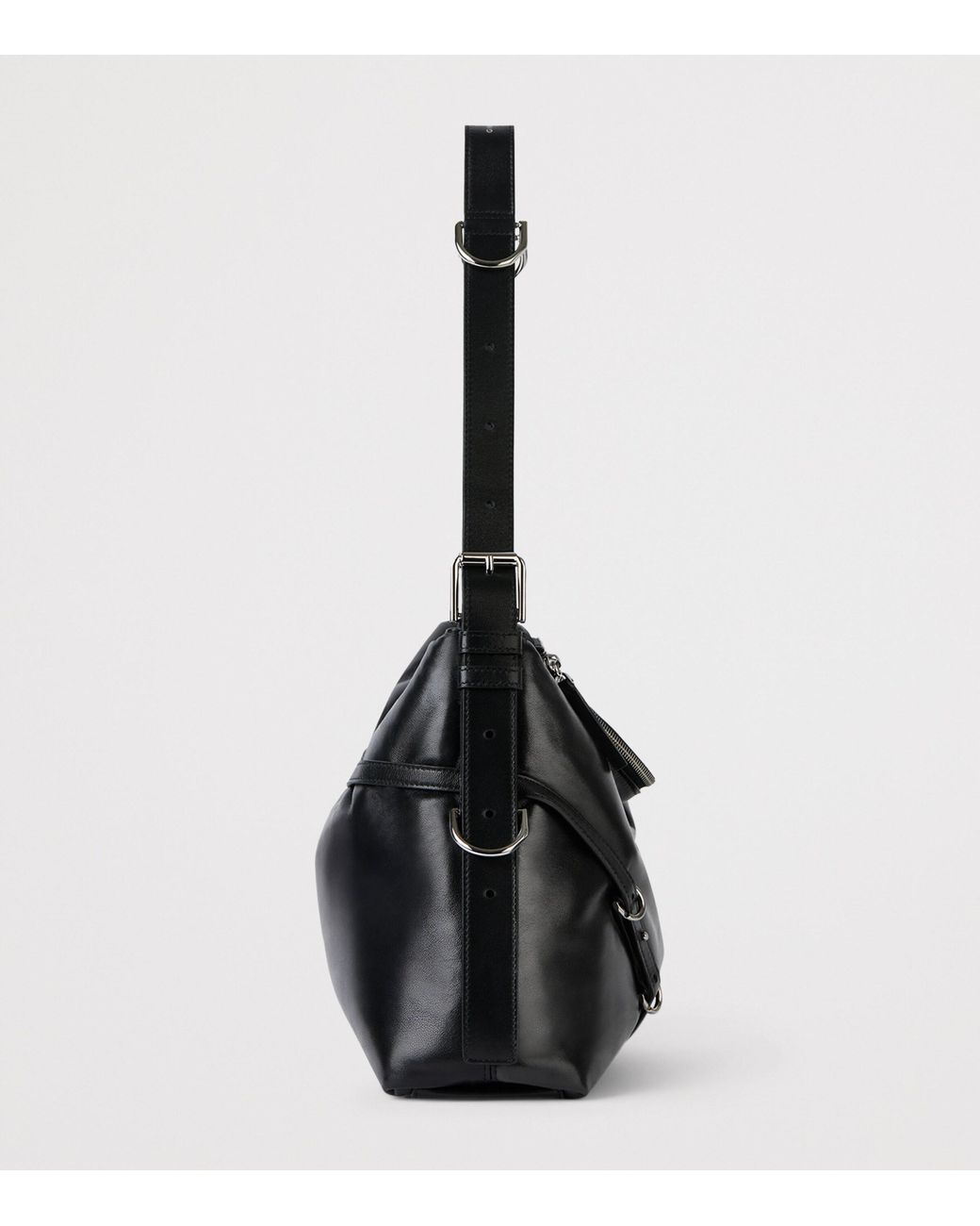 Givenchy Black Medium Leather Voyou Bomber Top-Handle Bag