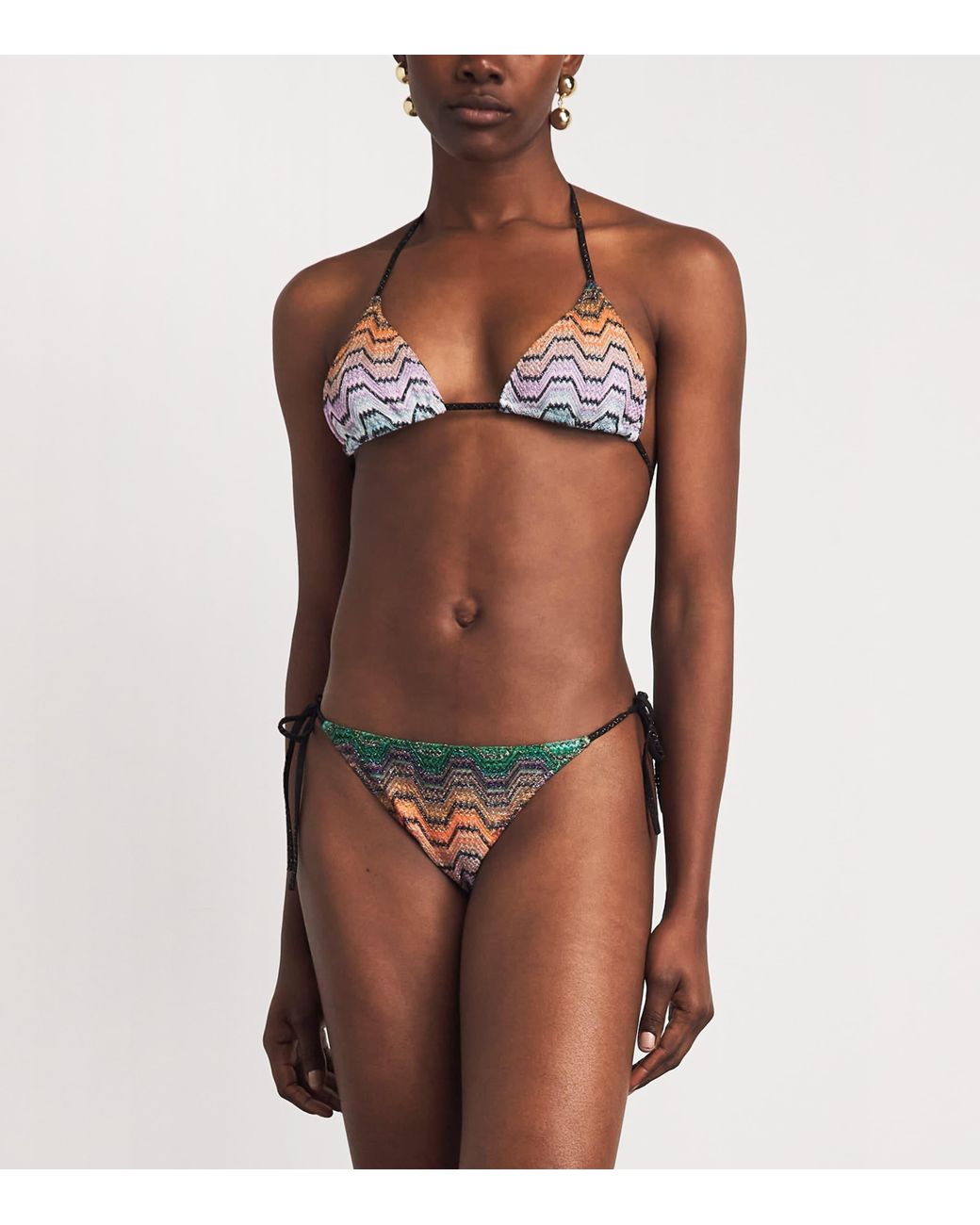 Missoni Multicolor Metallic Zigzag Triangle Bikini