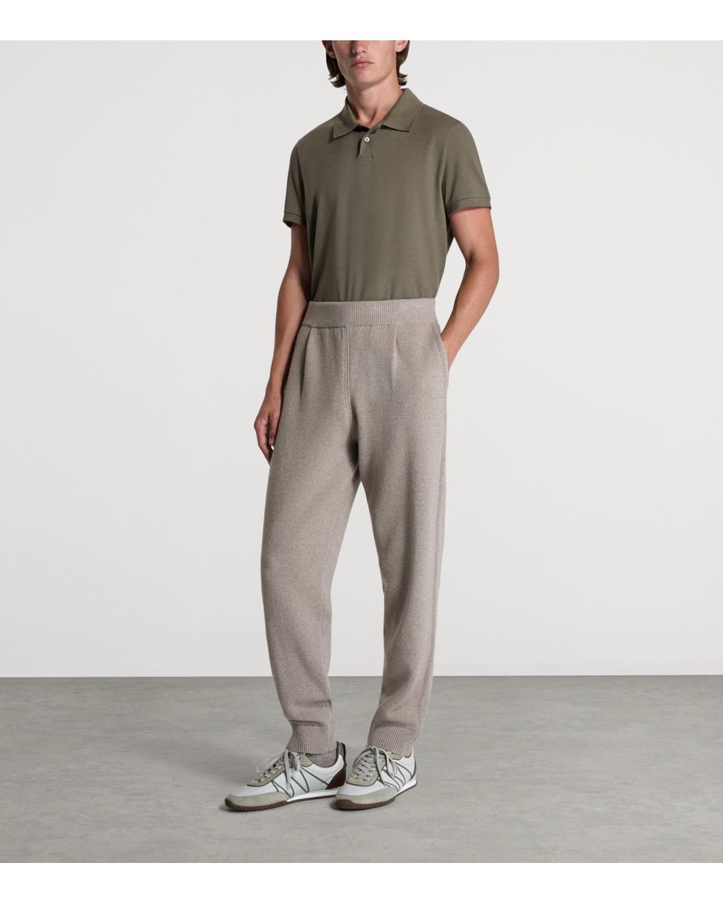 Dunhill Gray Cotton-Cashmere Athluxury Sweatpants for men