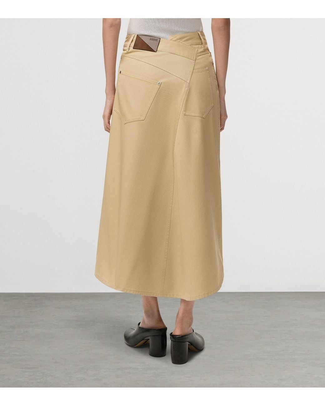 Loewe Natural Cotton Asymmetric Midi Skirt