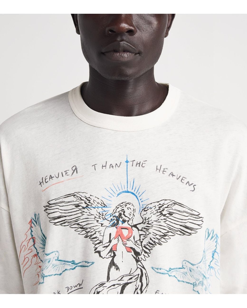 Represent White Organic Cotton-Hemp Printed T-Shirt for men