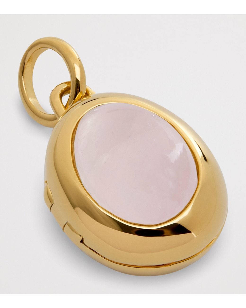 Monica Vinader Metallic Vermeil And Rose Quartz October Birthstone Locket