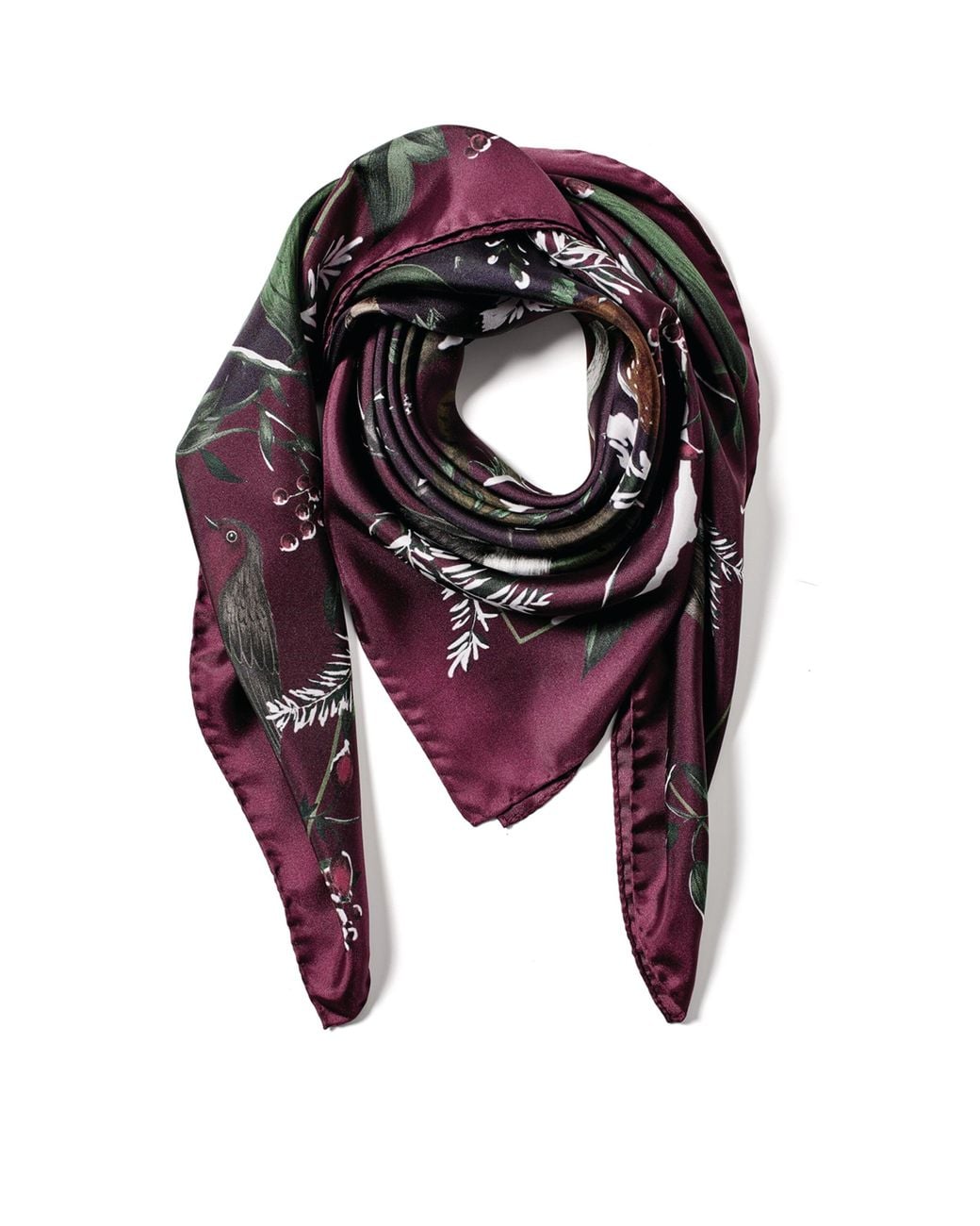 Aspinal Purple Silk Woodland Scarf