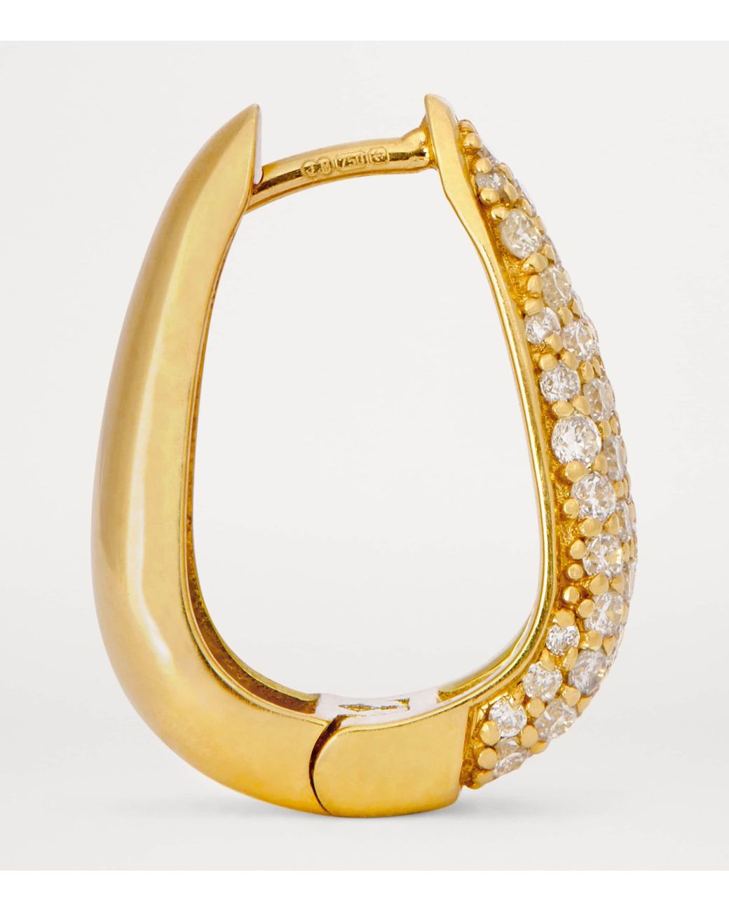 Jennifer Meyer Metallic Mini And Diamond Edith Elongated Teardrop Huggie Earrings