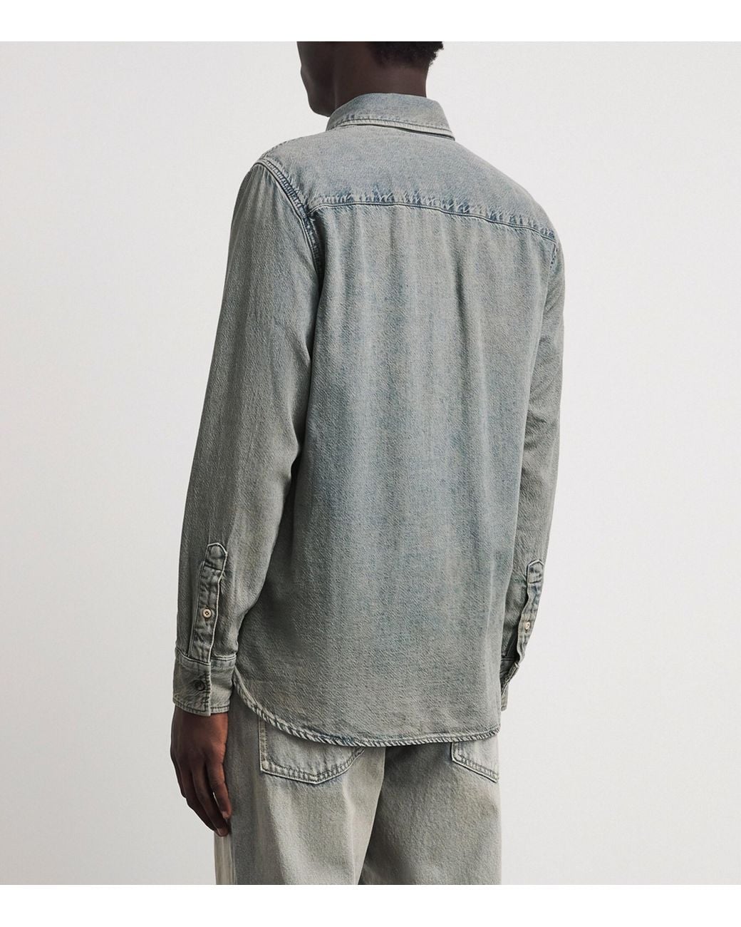 Rag & Bone Gray Denim Twin-Pocket Overshirt for men