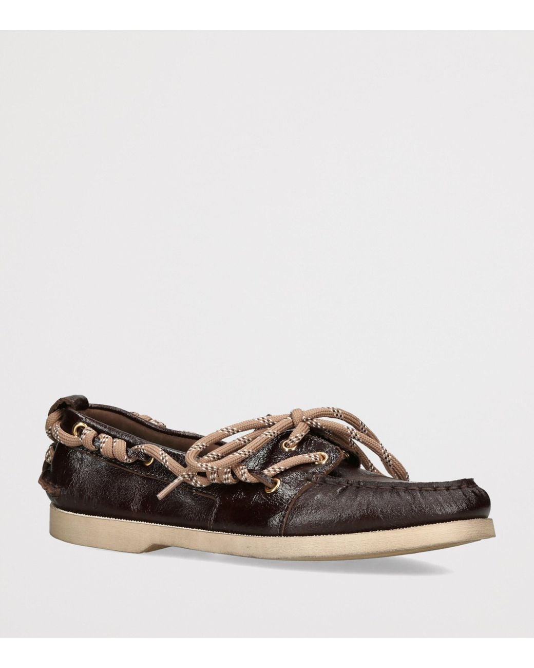 Golden Goose Deluxe Brand Brown Leather Boat Shoes