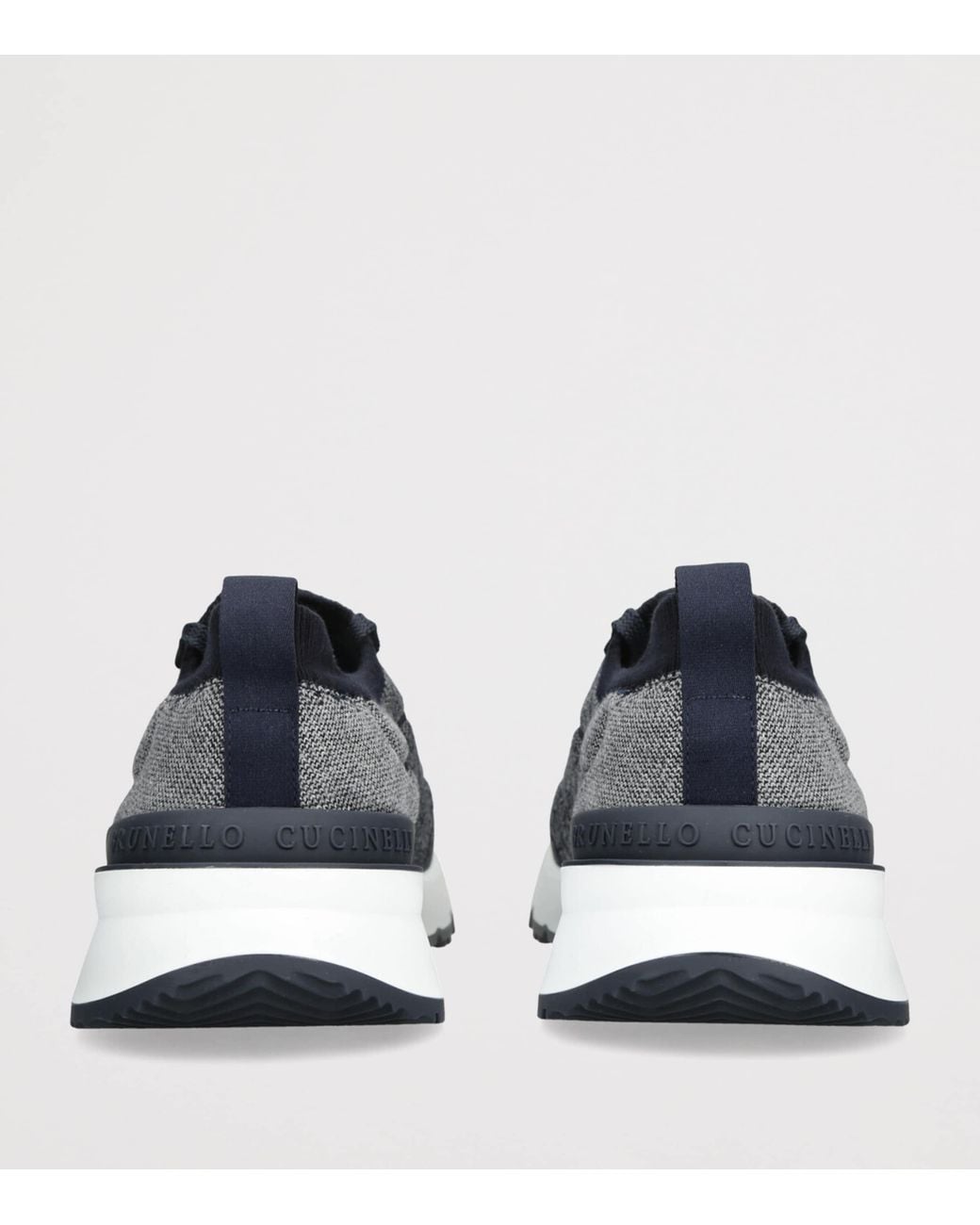 Brunello Cucinelli White Sportiv Knitted Sneakers for men