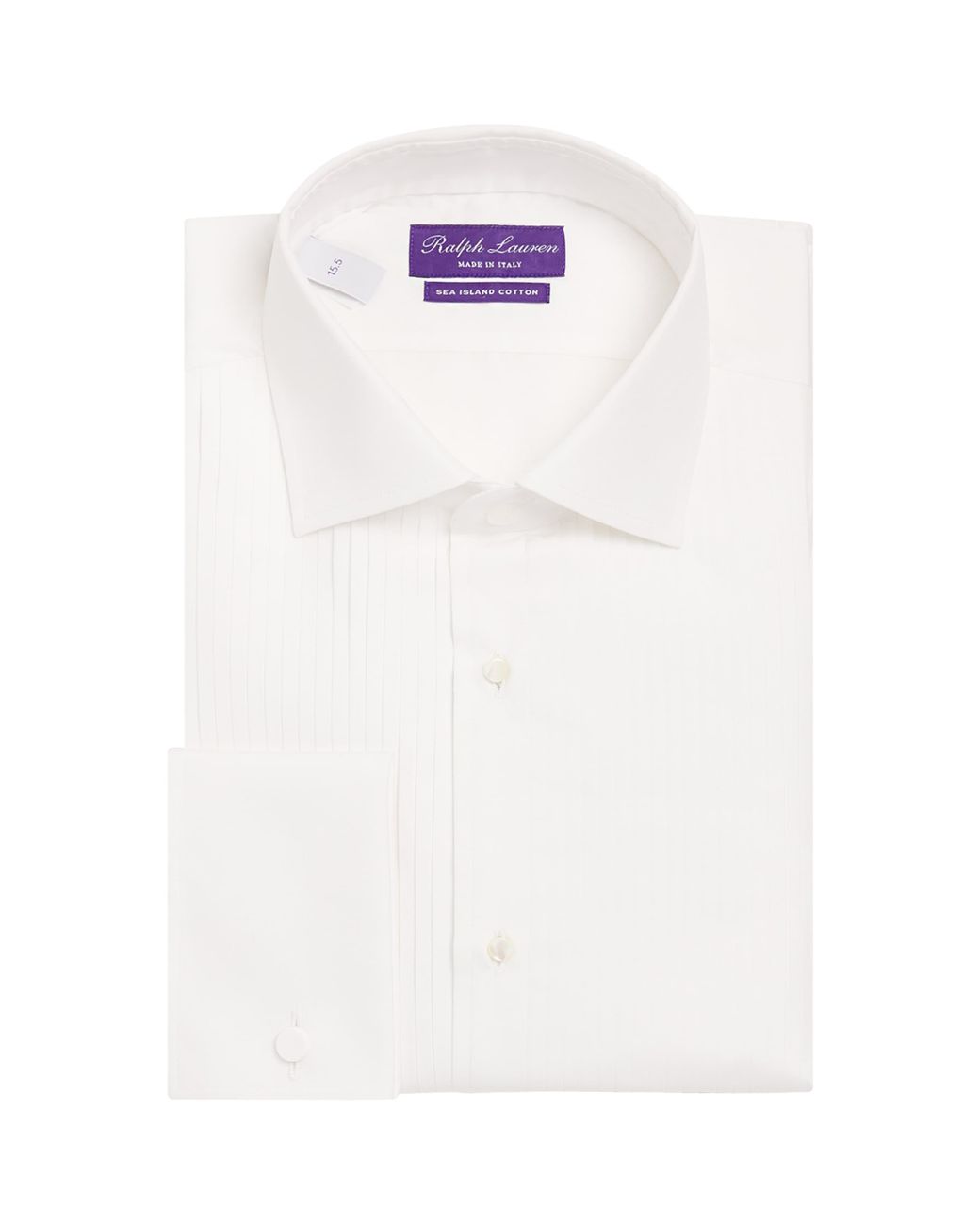 Ralph Lauren White Sea Island Cotton Tuxedo Dress Shirt for men