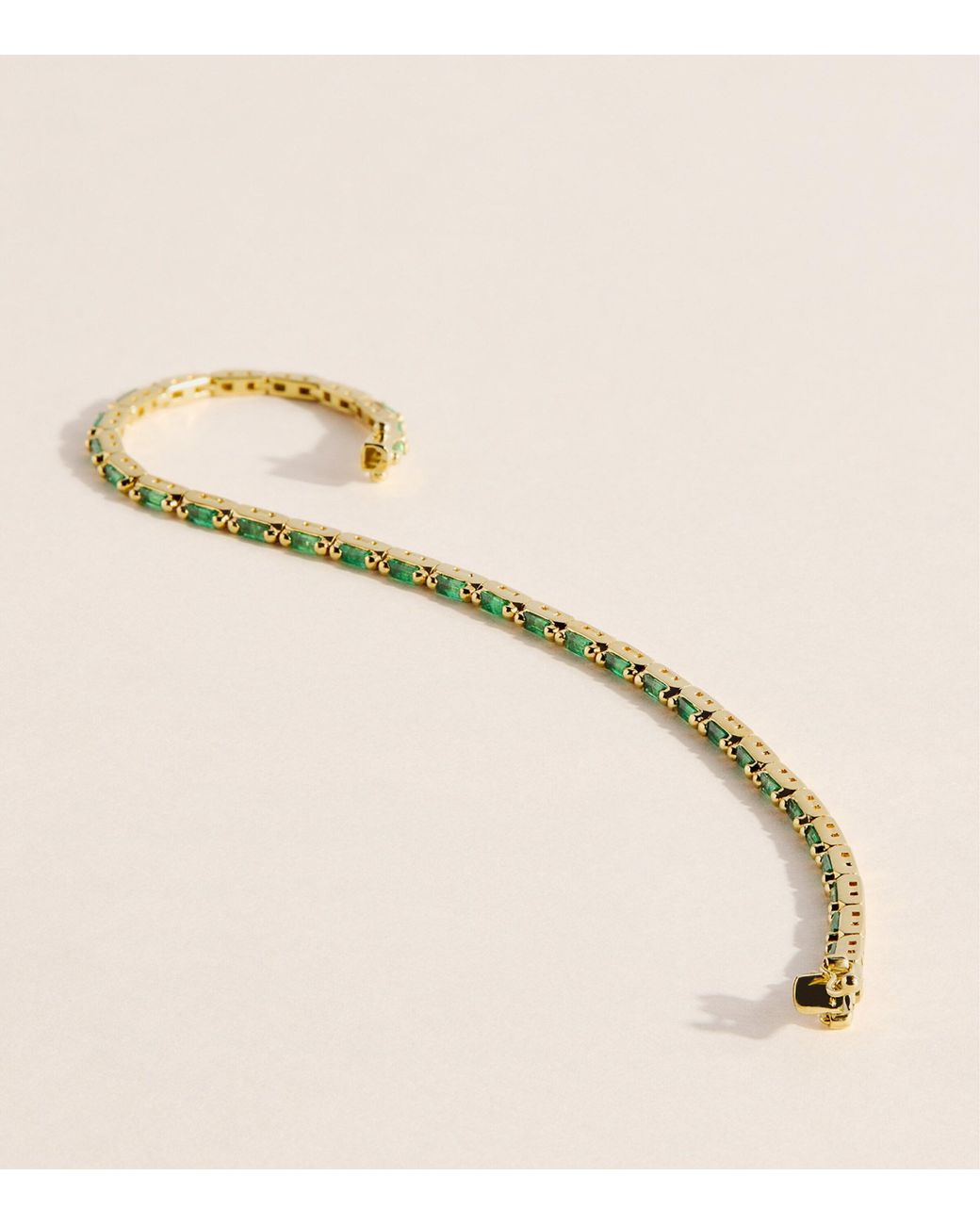 Suzanne Kalan Natural And Emerald Bold Linear Tennis Bracelet