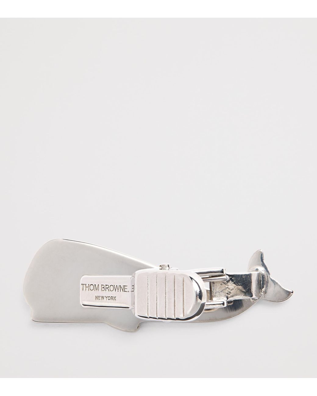 Thom Browne Black Sterling Whale Tie Bar for men
