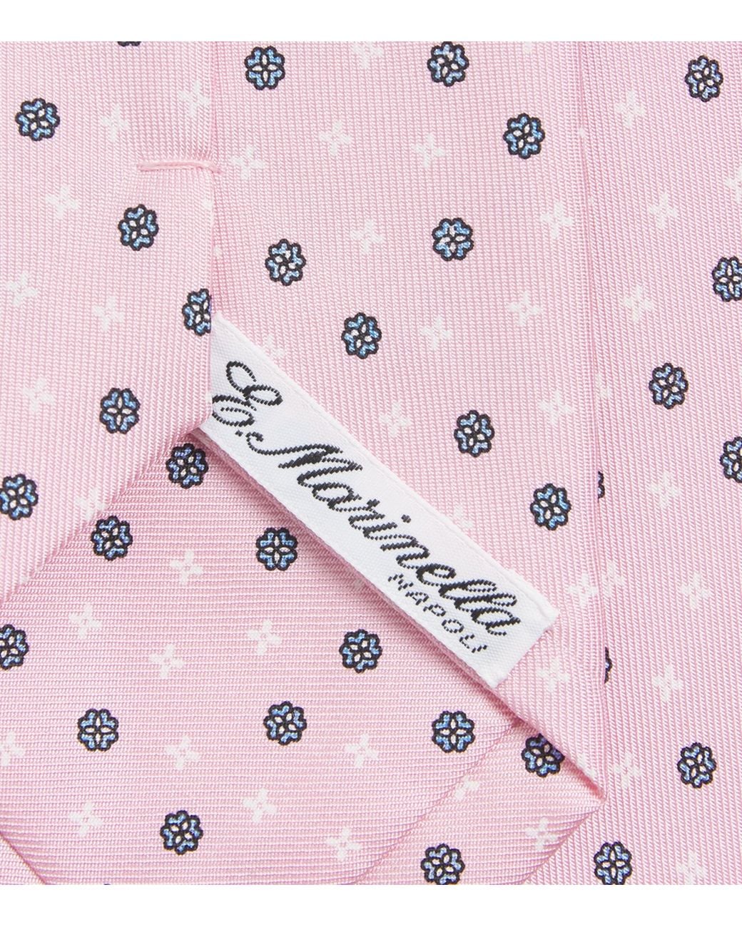 E.MARINELLA Pink Silk Floral Tie for men