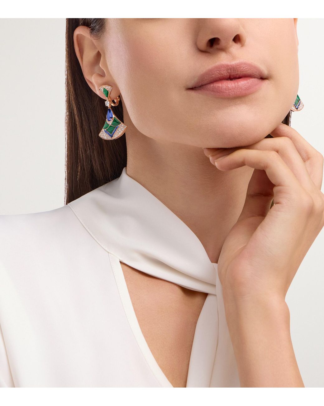 BVLGARI Blue Diamond And Sapphire Divas' Dream Drop Earrings