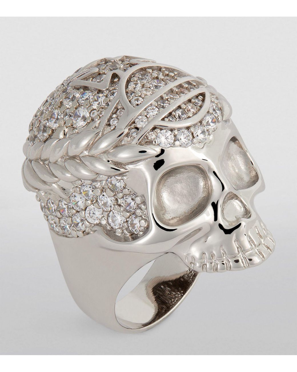 Vivienne Westwood Silver Crystal-embellished Skull Ring in Metallic