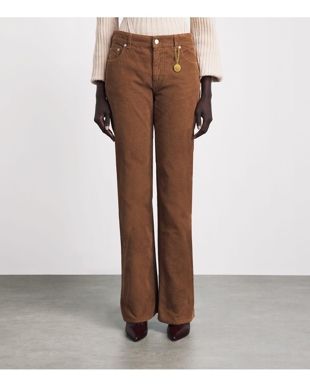 Stella McCartney Brown Corduroy Flared Trousers