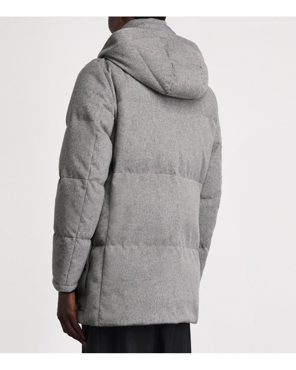 Pal Zileri Gray Virgin Wool-Cashmere Down Jacket for men