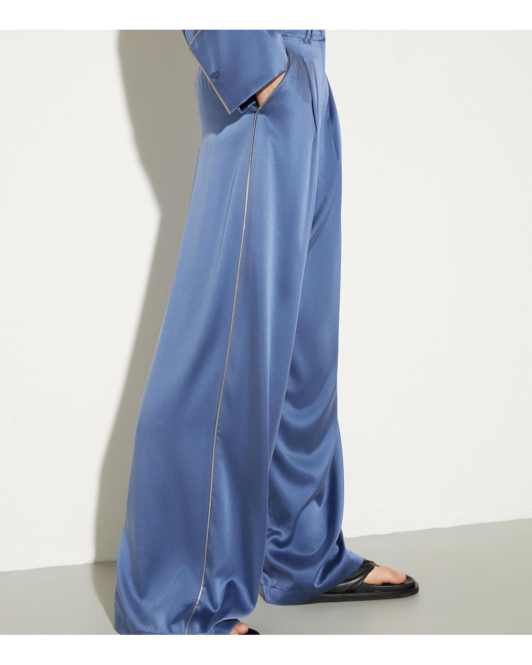 MAX&Co. Blue Stretch-Silk Trousers