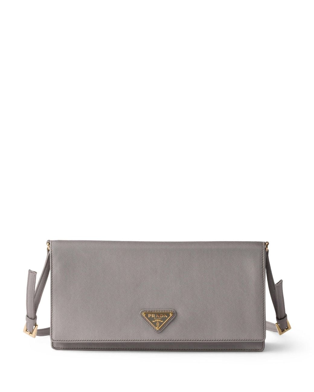 Prada Gray Mini Satin Shoulder Bag