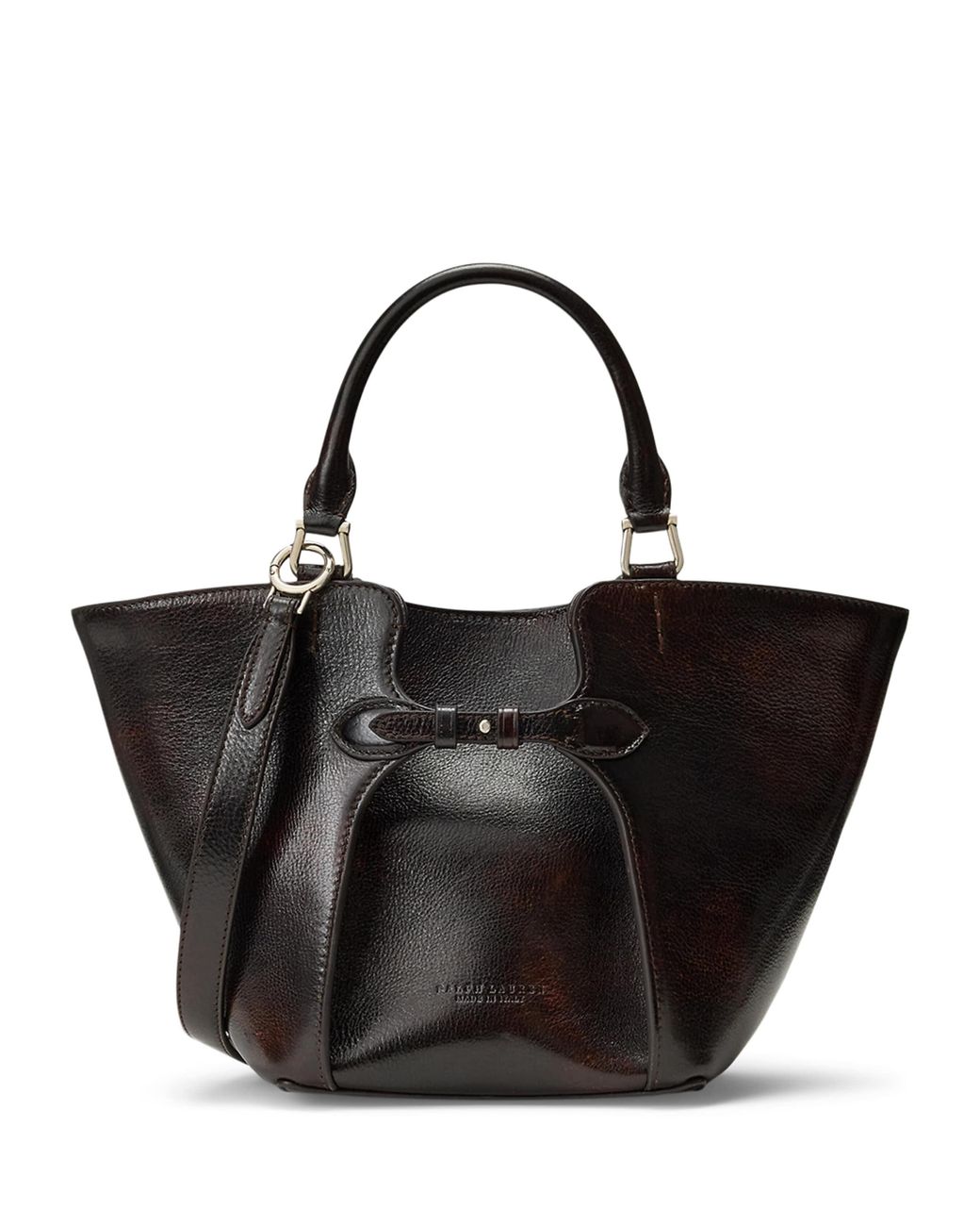 Ralph Lauren Black Small Leather Ralph Tote Bag