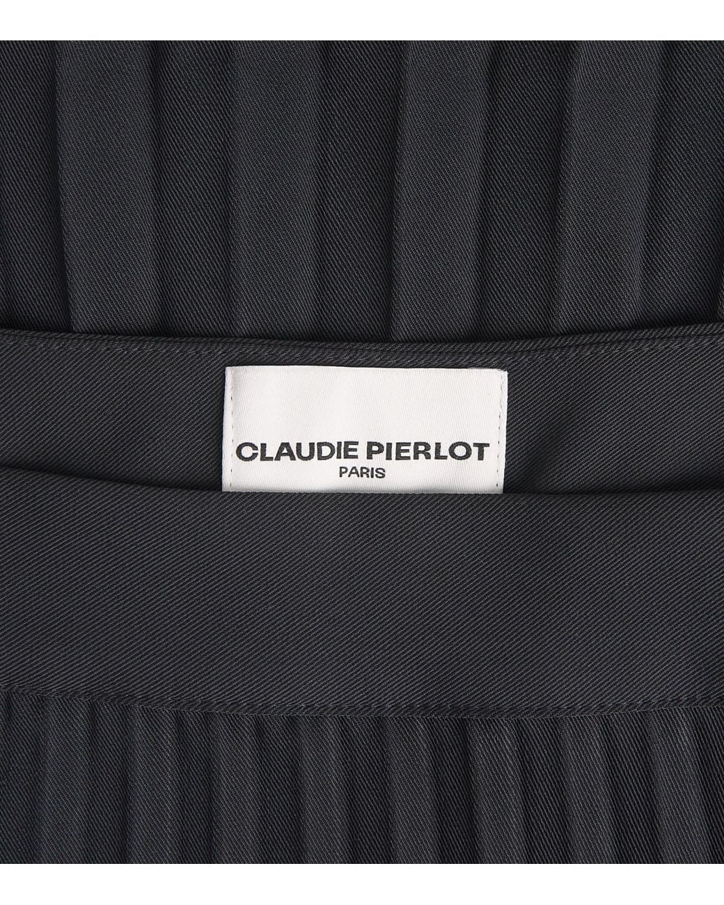 Claudie Pierlot Black Asymmetric Pleated Mini Skirt