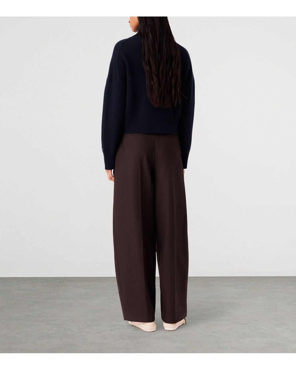 Maje Black Pleated Wide-Leg Trousers