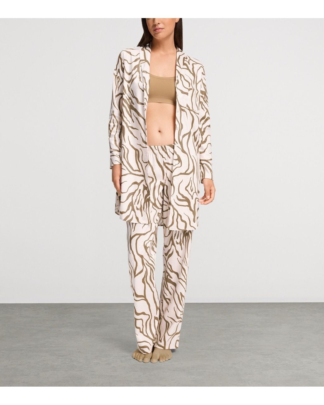 Hanro White Cotton Loungy Nights Pyjama Trousers