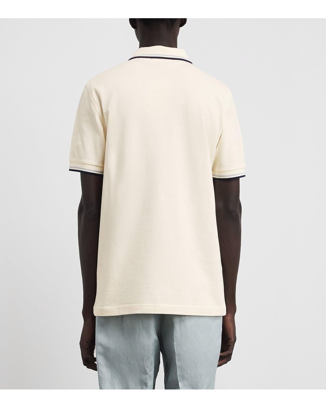 Fred Perry White Cotton Twin Tipped Polo Shirt for men