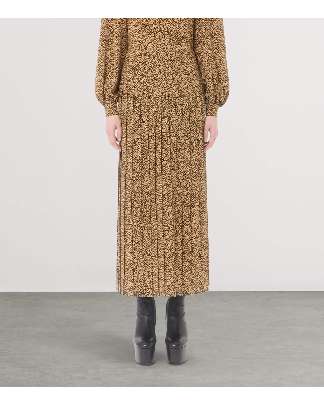 Valentino Natural Silk Pleated Maxi Skirt