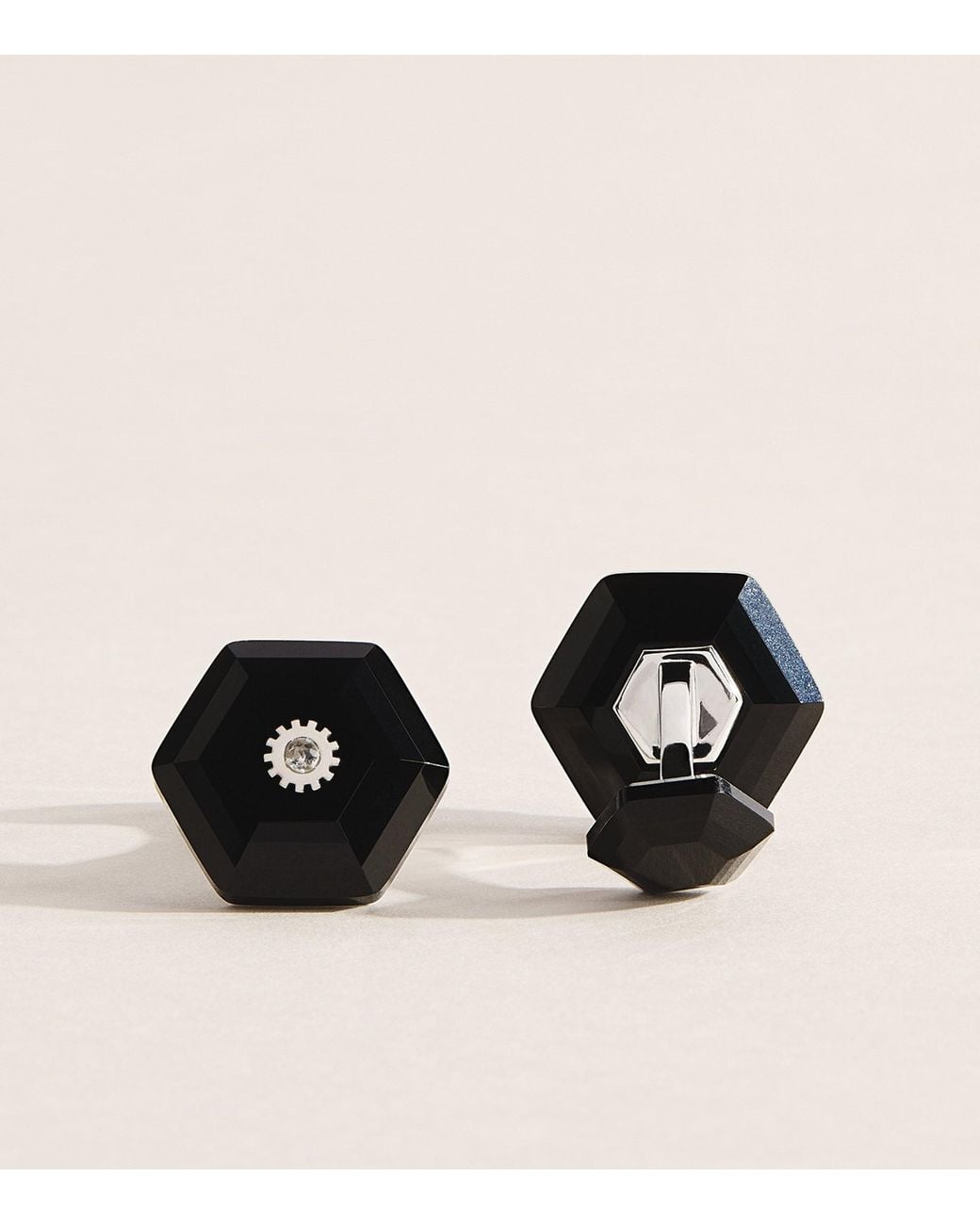 Tateossian Black Onyx And Sapphire Hexagonal Cufflinks for men