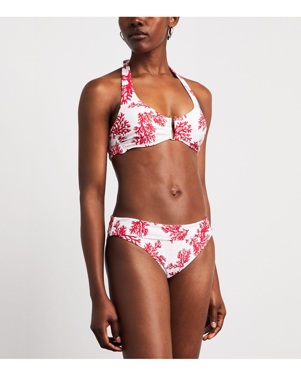 Heidi Klein Red U-Bar Halterneck Scala Bikini Top