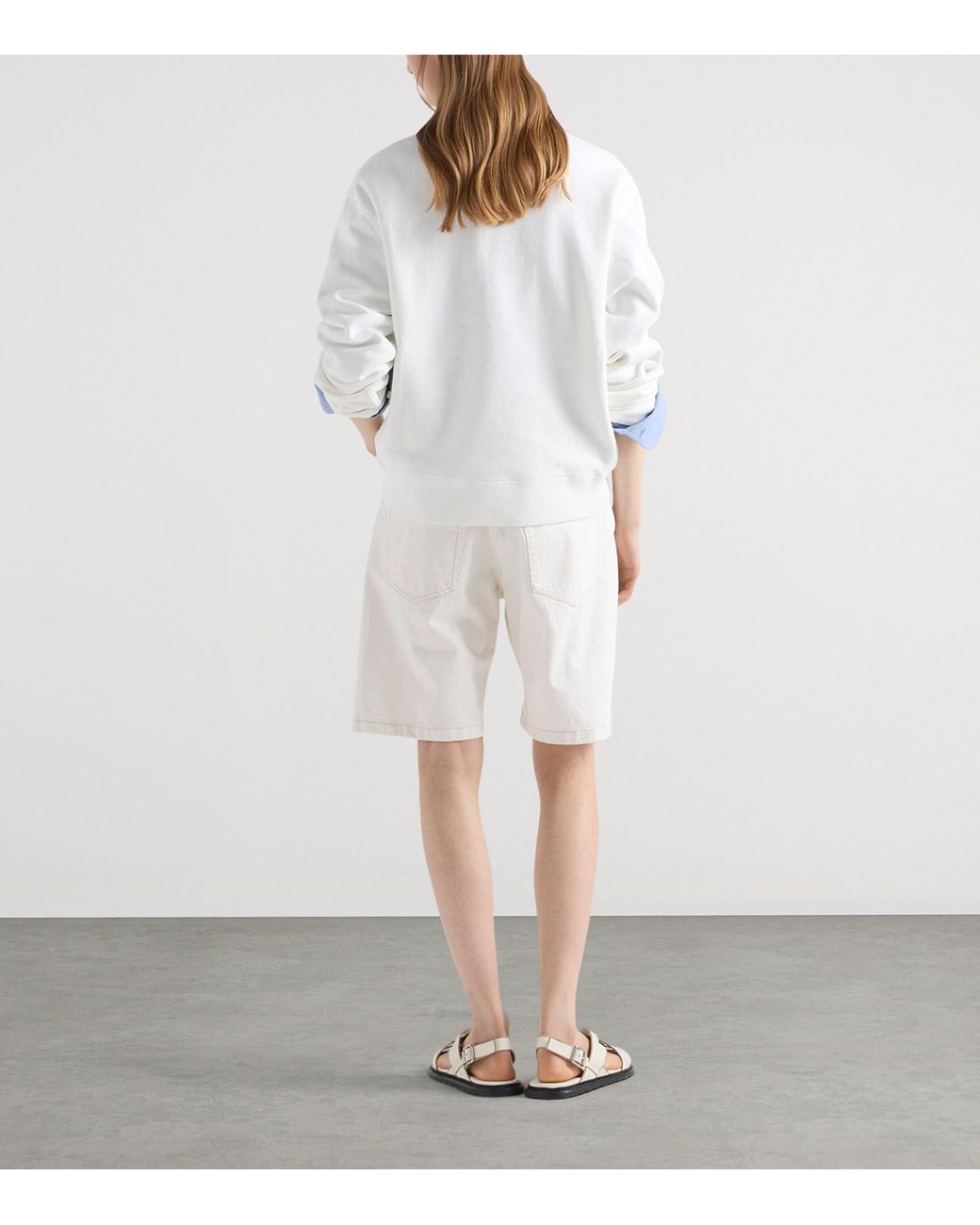 Prada White Cotton Logo Sweatshirt