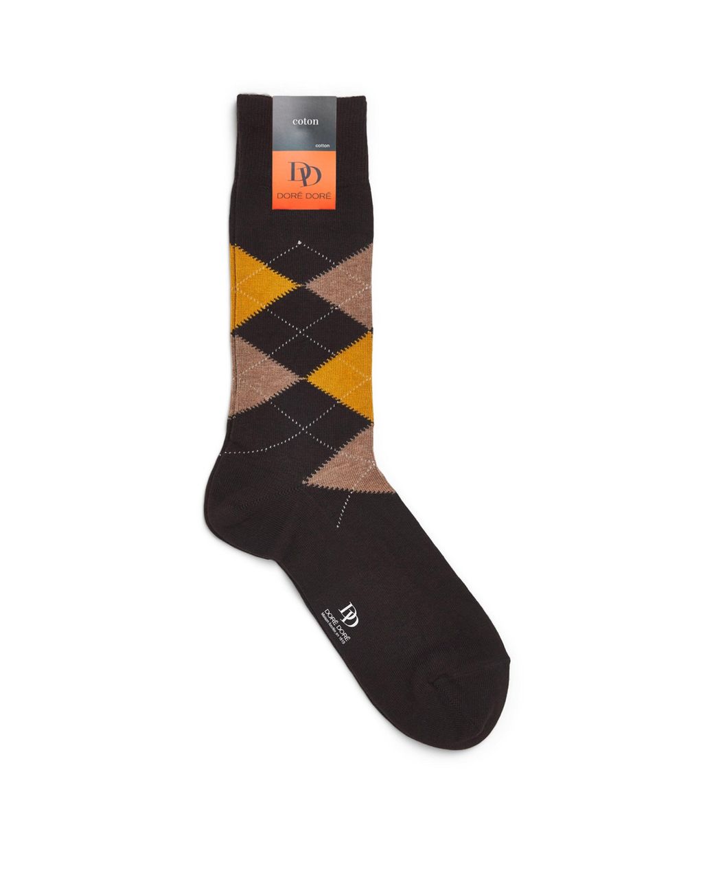 Doré Doré Black Argyle Socks for men