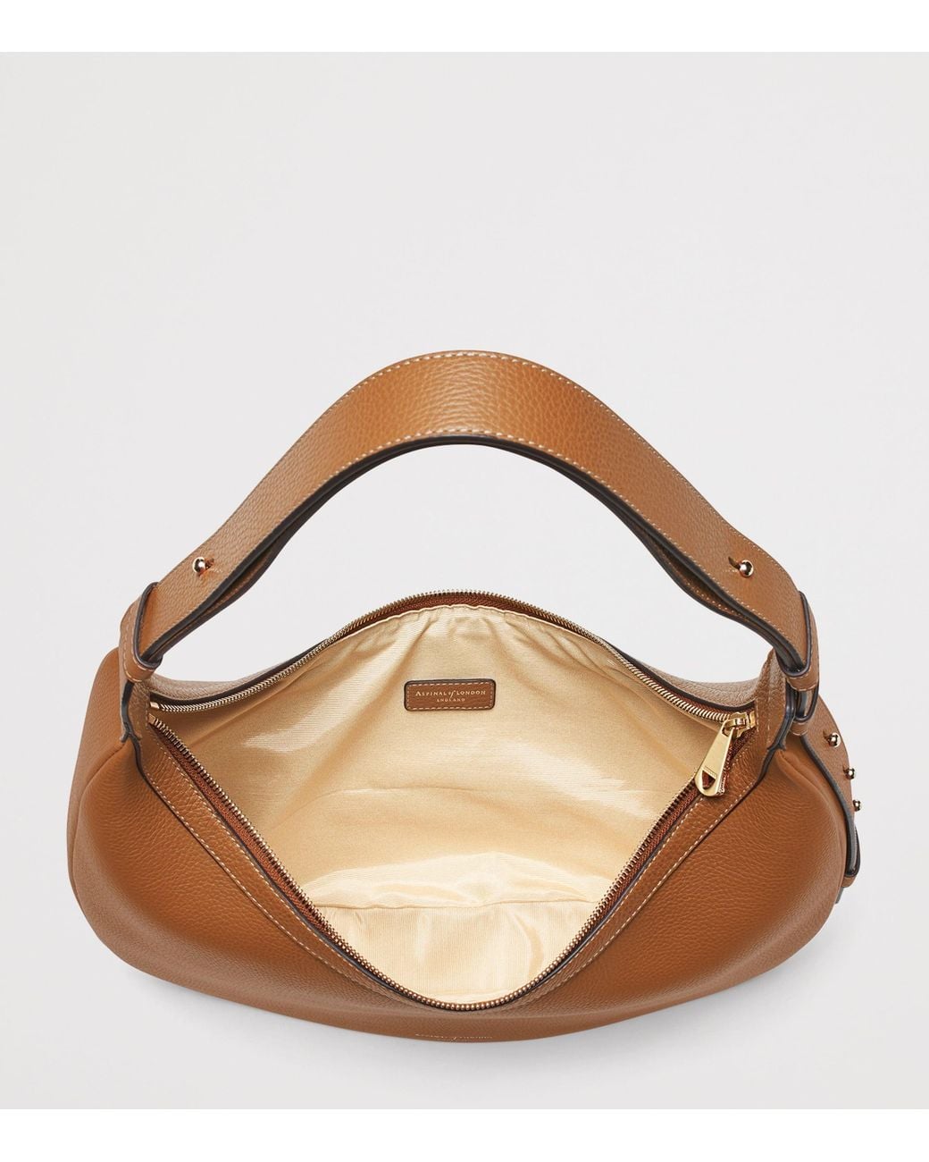 Aspinal Brown Large Soho Crescent Cross-Body Bag