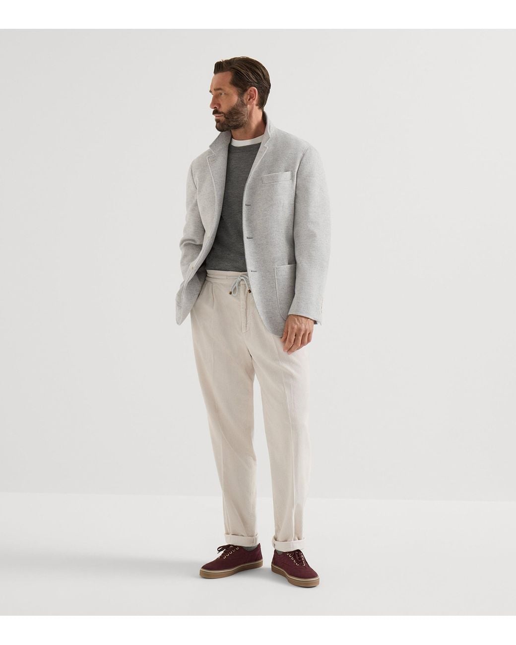 Brunello Cucinelli Gray Water-Resistant Cashmere Blazer for men