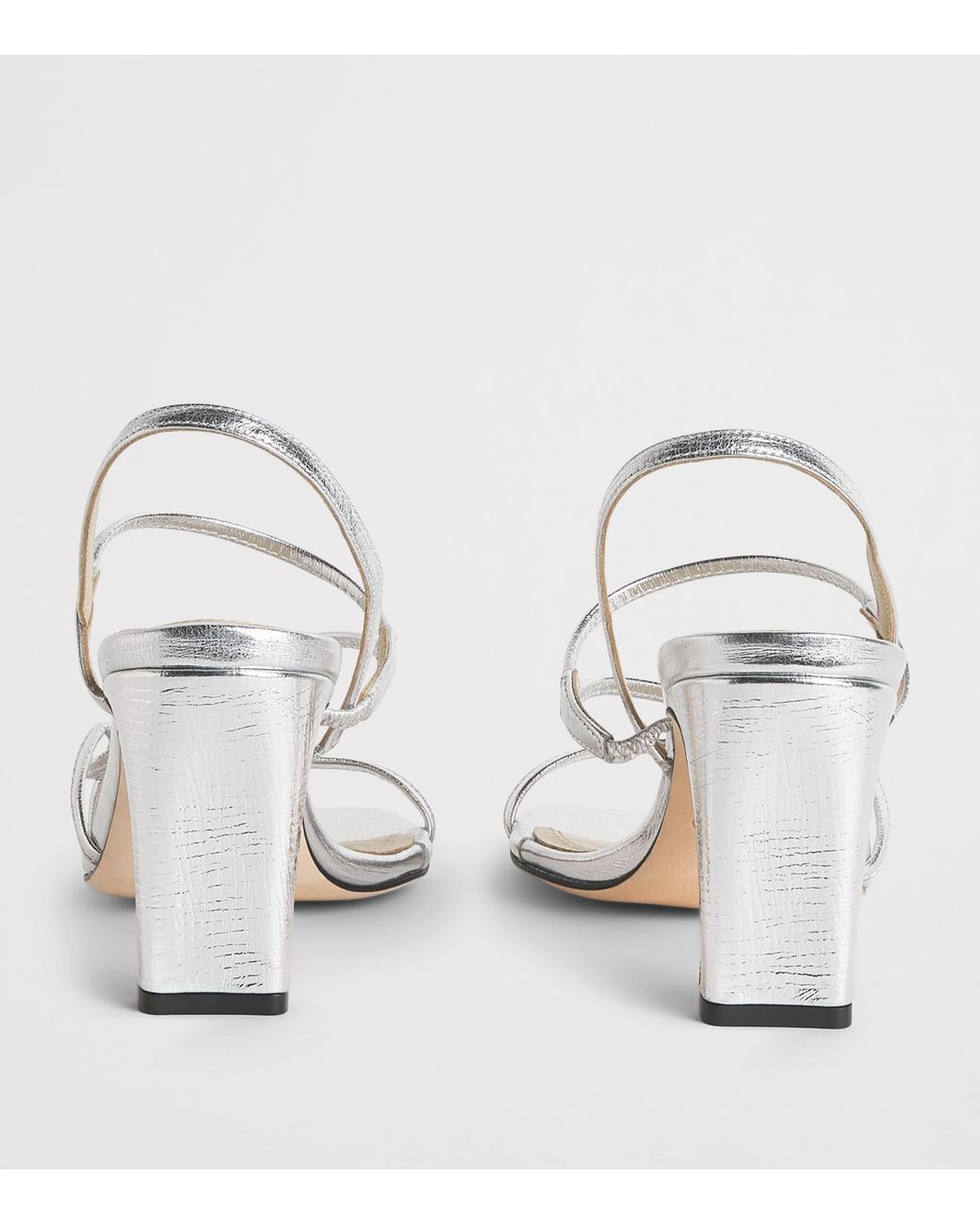 Sandro White Metallic Faye Heeled Sandals 70