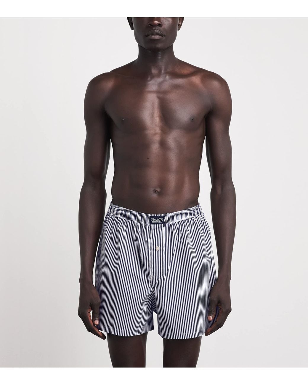Polo Ralph Lauren Blue Cotton Striped Pyjama Shorts for men