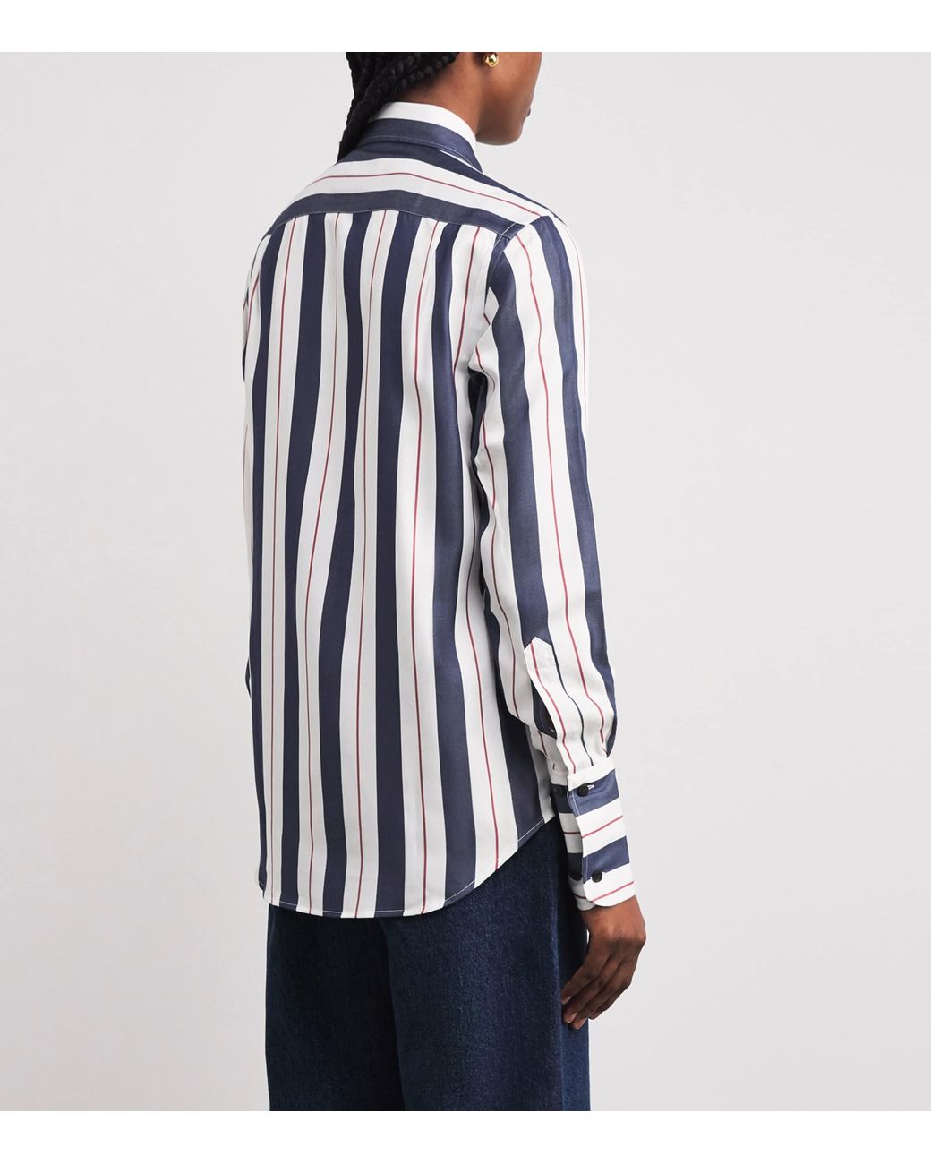 With Nothing Underneath Blue Stripe Boyfriend Shirt
