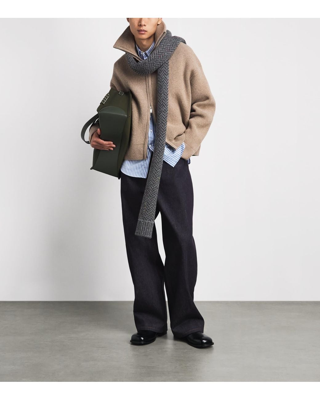 AMI Blue Wide-Leg Jeans
