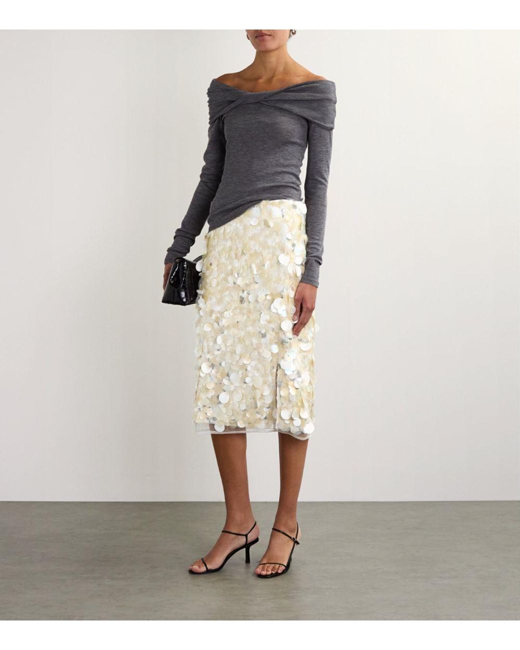 Women's Embellished handmade midi skirt | ROHE | 24S