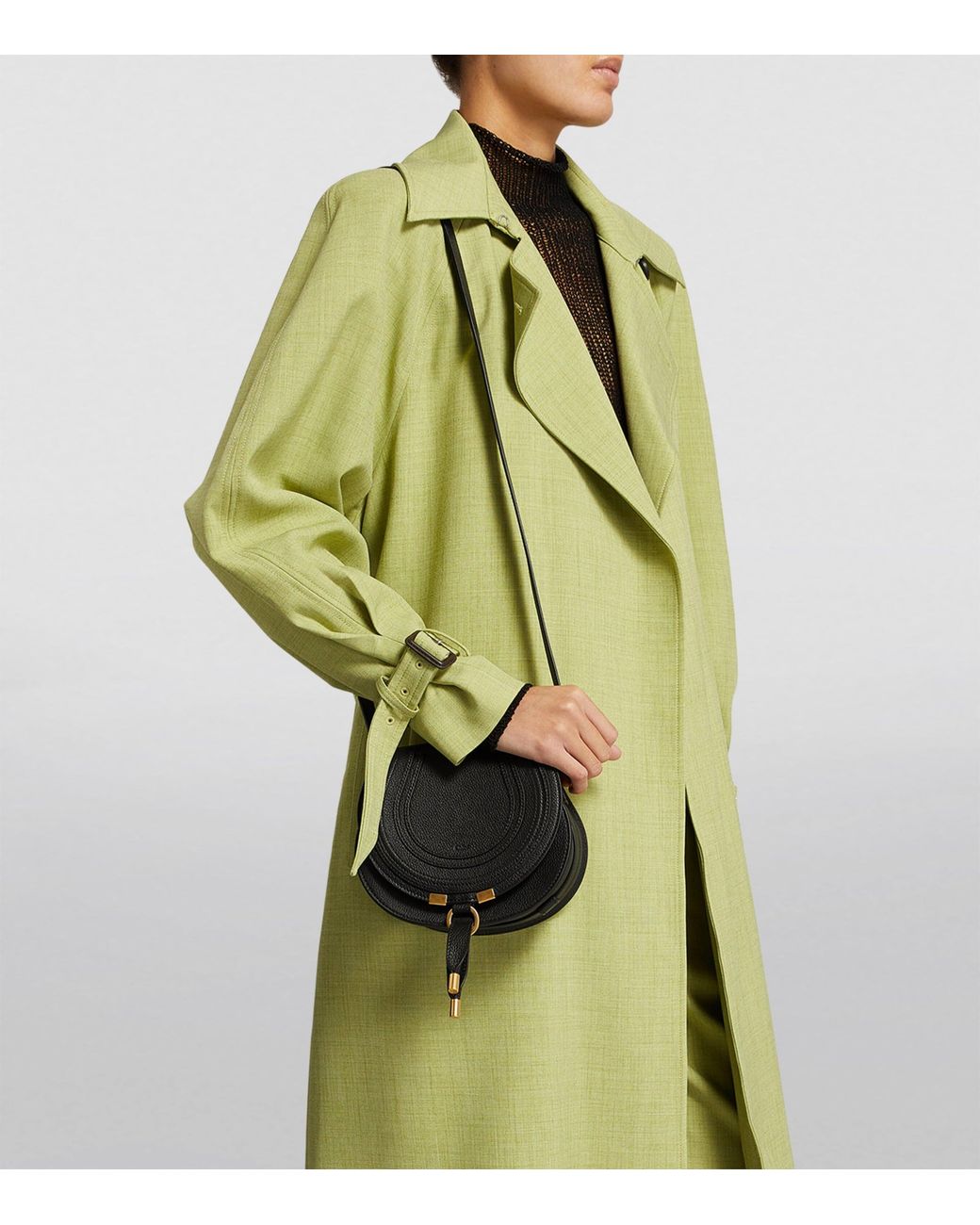 Chloé Black Small Leather Marcie Saddle Bag