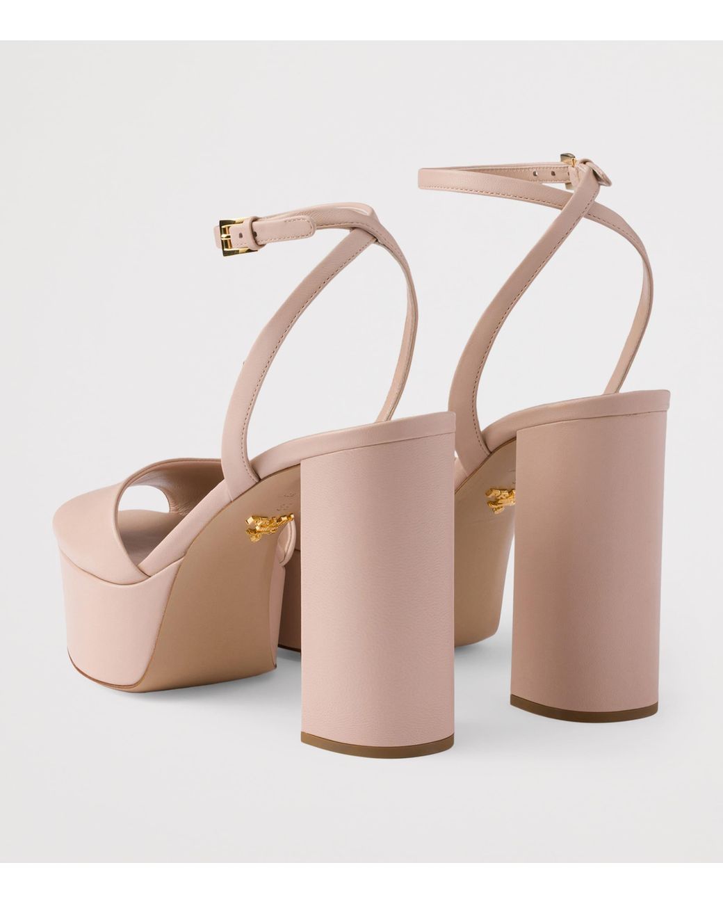 Prada Pink Nappa Leather Platform Sandals 115