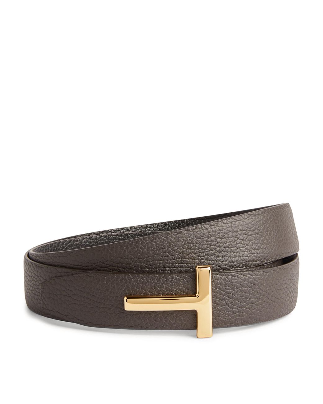 Tom Ford Brown Leather Reversible T Icon Belt for men