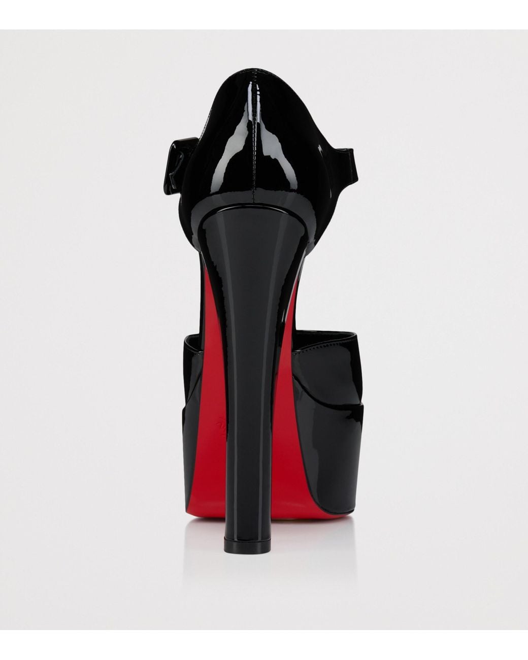 Christian Louboutin Black Jenna Buckle 150 Patent Pumps