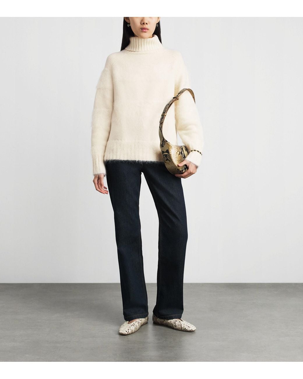 Joseph White Brushed Stripe Mila Sweater